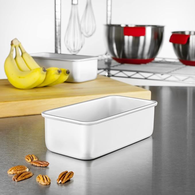 Fat Daddio's BP-5642 Anodized Aluminum Bread Loaf Pan, 7.75 x 3.75 x 2.5 inch