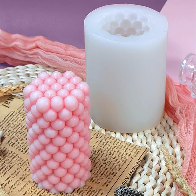 Long Bubble Pillar Silicone Candle Mold Silicone Soap Mold Fondant Chocolate Cake Candy Mould Epoxy Resin Casting Mold DIY Wax,Polymer Clay