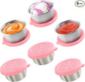 6x1.6 Oz Salad Dressing Containers With Lids, Small Leakproof Reusable Stainless Steel Salad Dressing Container To Go For Lunch Boxes,Sauce containers, Picnics,Travel Meal Prep And Kitchen Storage.