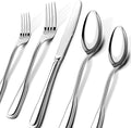 Silverware Set for 6, Stainless Steel Cutlery Set with Wide Handles, Mirror Polished Utensils Heavy Duty Spoons and Forks Set for Kitchen, Dishwasher Safe (Silver, 30 Pieces for 6)