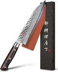 Japanese Chef Knife Kitchen Knife with 67 Layers Damascus Steel AUS-10 Core, Professional Damascus Knife with Full-Tang Ebony Wood Handle and Premium Gift Box(8.27 Inch Kiritsuke Knife)