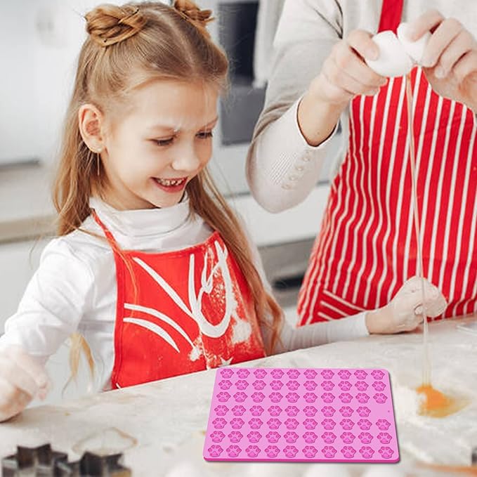 2 PCS Mini Silicone Molds, 138 Cavity Dog Paw Print Non-Stick Silicone Molds for Baking Biscuits, Cookie, Candy, Chocolate, Jelly Pet Treats Mold