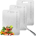 Titanium Cutting Board Set of 3,100% Pure Titanium Cutting Boards for Kitchen Double Sided,Hygiene Durable Dishwasher,Fruit & Vegetables （3P-M)