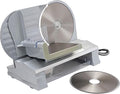 LEM Products 8 ½ Inch Aluminum Electric Meat Slicer Machine, Includes Two Stainless Steel Blades, Serrated and Fine, Silver