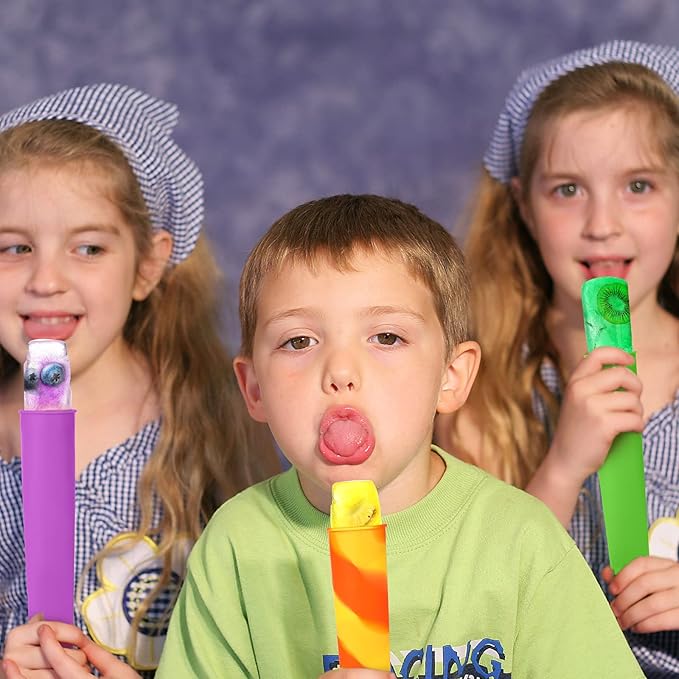 Lallisa 30 Pcs Ice Cream Molds Silicone Ice Lolly Mold Color Reusable Ice Lolly Mold with Lid Silicone DIY Homemade Ice Cream Maker Molds for Kids Adult Yogurt Freezer Summer Party