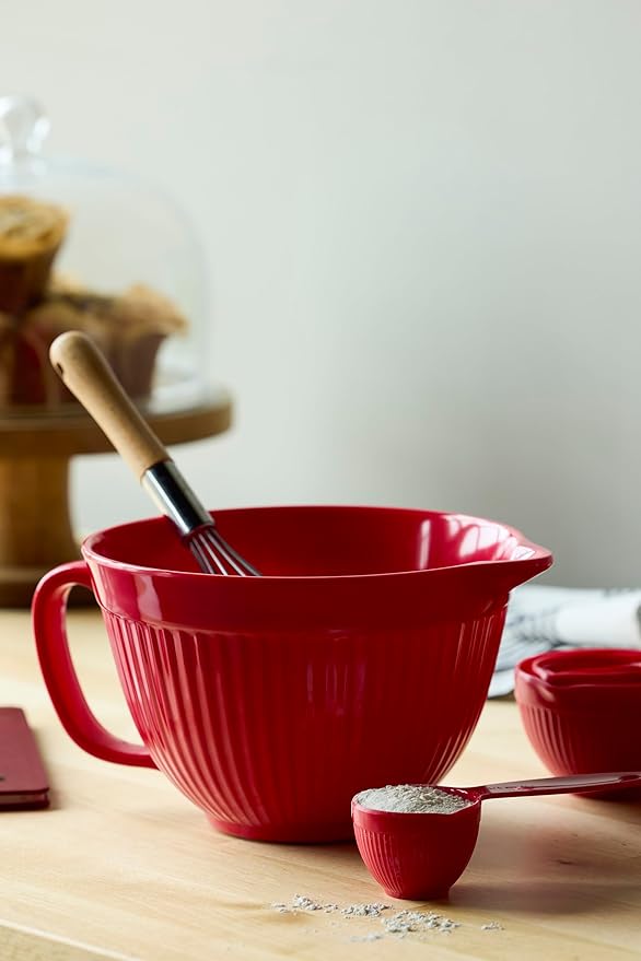 DEMDACO Nested Measuring Cups Baking and Cooking Essentials 4 Piece Set Melamine Red