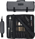 Asaya Chef Knife Roll Bag - 20 Total Pockets for Knives and Kitchen Utensils - Made with Stain Resistant Waxed Nylon - For Chefs and Culinary Students - Knives Not Included(Grey)