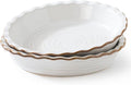 Frewinky Ceramic Pie Pan for Baking, 9 inch Pie Dish with Ruffled Edge, Nonstick Deep Pie Plate, Farmhouse Decor Quiche Tart Baking Dish for Thanksgiving, Microwave & Oven Safe, Set of 2