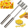 Corn Peeler, Corn Stripper, Long Handle Stainless Steel Corn Stripping Too Thresher Scraper for Home Kitchens, Restaurant Chefs (2PCS)