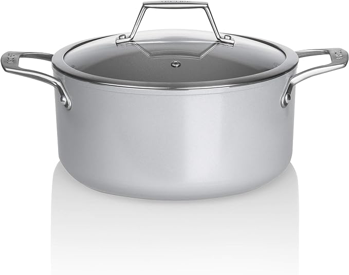TECHEF - CeraTerra Collection, 5-quart Ceramic Nonstick Soup Pot with Glass Lid (PFAS, PTFE, and PFOA Free), Made in Korea (5-quart)