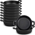 10 Pack Mini Cast Iron Skillets 5 x 5 x 1.3 Inch Cast Iron Pan Small Ramekin Set Black Casserole Dish Cookware Oven Safe Mini Skillets for Kitchen Indoor Outdoor Picnic