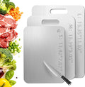 Tavano Titanium Cutting Board,100% Pure Titanium Cutting Boards for Kitchen,Double-side Available Cutting Board for Vegetables,Meat,Fruits,Easy to Store and Clean(S+M+L)