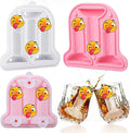 Hoolerry Ice Cube Molds Cube Trays Fun Shapes Silicone Ice Ball Maker with Lid for Whiskey Cocktails Juice Drinks Beverage Crafting Accessories White Elephant Gifting(Pink,Classic Style)