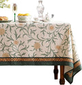 patdrea Designer French Linen Table Cloth for Rectangle Table,Vintage Fall Decorative Tablecloth,Floral Decoration Cover for Kitchen Dining Christmas,Tea Party,Thanksgiving,67"x118"-Littledaisy