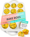 12-Cup Silicone Muffin Pan with Metal-Reinforced Handles – Nonstick, Non-Toxic Cupcake Pan for Baking – Easy-Release, BPA-Free, Dishwasher-Safe Silicone Muffin Tray - 1 PACK - CREAM