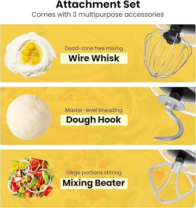 VIVOHOME Stand Mixer, 660W 10 Speed 6 Quart Tilt-Head Kitchen Electric Food Mixer with Beater, Dough Hook, Wire Whip and Egg Separator, Pink