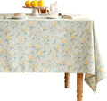 patdrea Designer Linen Green Square Tablecloth,Vintage Yellow Flowers Pattern Farmhouse Table Cloth,Home Table Cover Decor for Kitchen Dining Christmas,Thanksgiving,Party,67"x67"-Ania a