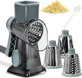 GYH&GXR Rotary Cheese Grater with Handle Vegetable Cheese Shredder Slicer Grater for Kitchen 3 Changeable Blades for Cheese Potato Zucchini Nuts Chocolate.