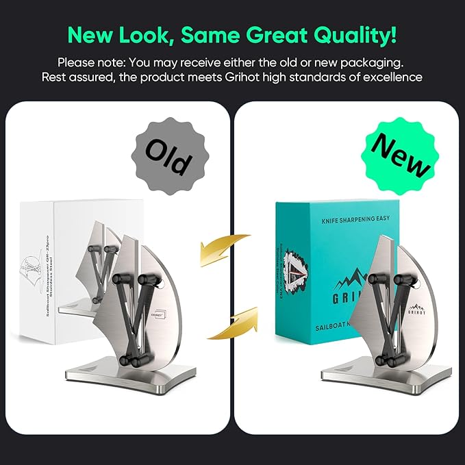 VN3 Professional Knife Sharpener | 3-Action Streamlined Sailboat Design for Effortless Knife Sharpening - The Ultimate Tool for Precision 11 to 21 Degree Angles (Upgrade Stainless Steel)