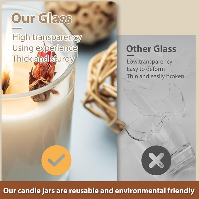 SHOWIN Thick Candle Jars for Making Candles 16 Pcs, 4 OZ Empty Jars with Wood Lids for Candle Making, Sample Container - Dishwasher Safe, Frosted Yellow