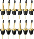 Pafusen 12 Pack Liquor Bottle Pourers, Liquor Pour Spout for Liquor Bottles, Stainless Steel Olive oil Dispenser Spout, Alcohol Pourer Spouts Dust Caps Covers, Gold