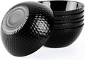 20 OZ Max Black Opal Glass Cereal Bowl Set of 6, 6 inch Dishwasher & Microwave Safe Round Geometric Faceted Bowls for Kitchen, Salad, Soup and Rice