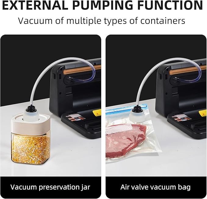 Vacuum Sealer For Food20 Pre-Cut Bags 118-inch Roll Bag, LED Digital Display with Inner Compartment, 4-in-1 Multi-Function Food Sealer with External Compact, Dark Gray.YLUZS