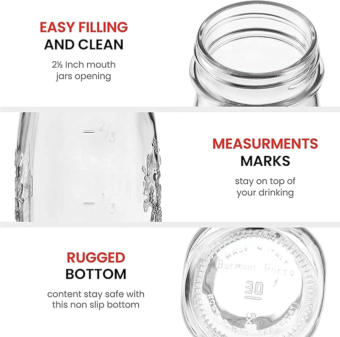 Bormioli Rocco Quattro Stagioni Bottle, 6.75 Oz - Glass Storage Jar with Airtight Twist Lid for Kitchen Organization, Pantry Canning, Homemade Gifts & Dry Food Storage - Made in Italy