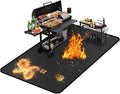 96 ×72 inches Under Grill Mats for Outdoor Grill/ Double-Sided Indoor Fireplace Mat Fire Pit Mat Fireproof Waterproof Oil-Proof, BBQ Mat Grill Pads Grilling Mat Protector for Deck Patio Gas Grills
