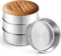 Leonyo 8Inch Round Cake Pans 4 Pack, Stainless Steel Circle Layer Cake Baking Pans Set, Metal Round Baking Tins for Wedding Party, Dishwasher Oven Safe