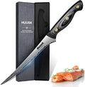 Huusk Damascus Fish Fillet Knife - 7 inch Flexible boning knife with VG10 Core, Kitchen Slicing Knife with Full Tang Handle, Birthday Dad Mom Gift