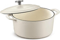 Tramontina Bestow Enameled Cast Iron Dutch Oven Pot with Lid, Round 5.5-quart, Matte White