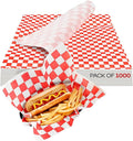 Red Checkered Deli Paper Sheets, 12" x 12" (1000 pcs.) - USA-Made Premium Food Basket Liners - PFAS-free Grease Resistant Deli Paper Sheets for Snack & Baking Wrap, Picnic & Party by IDL Packaging