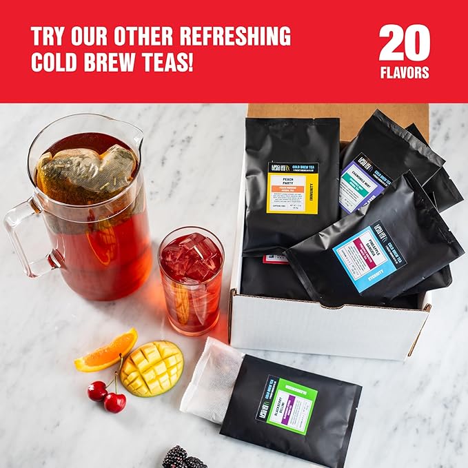 Tiesta Tea - Blueberry Wild Child Cold Brew, Loose Leaf, Blueberry Hibiscus Herbal Tea, Non-Caffeinated Iced Blend, Cold Brew Packets, Makes 64oz Pitcher Per Bag (Pack of 10)