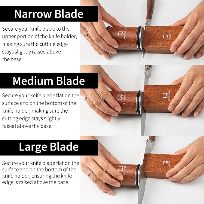 Rolling Knife Sharpener For Fine & Sharp Knife Sharpening | Professional & Pocket Knife Sharpener With Diamond & Ceramic Discs | 15 & 20 Degree Magnetic Angle (Brown)