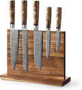 Wakoli Damascus Chef Knife Set with Magnetic Block – 5-Piece Professional Kitchen Knife Collection | Genuine 67-Layer Damascus Steel Blades with VG10 Core | Ergonomic Sycamore Wood Handles