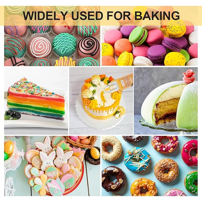 Oil Based Food Coloring,24 Colors Food Coloring Set for Cake Decorating,Chocolate,Baking,Edible Oil Food Dye for Butter,Cookies,Fondant(.20 fl.oz/bottle)