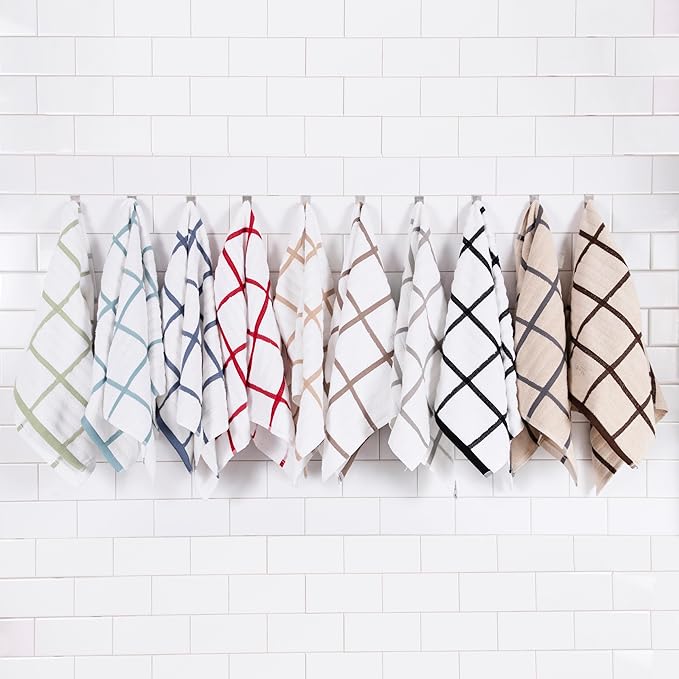 All-Clad Checked Kitchen Towel: Highly Absorbent, Super Soft Long Lasting - 100% Cotton, 17"x30" Tea Towel for Cleaning & Drying Dishes, Pans, Glassware, or Countertops, (1-Pack), Titanium Gray