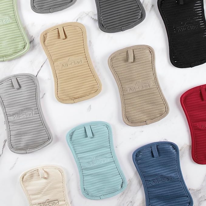All-Clad Premium Pot Holder & Hot Pad: Heat Resistant to 500 Degrees - 100% Cotton, 10"x6.25" Hot Pad for Kitchen and Barbeque, 4-Pack, Rainfall