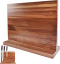 XYJ Authentic Since 1986, Magnetic Knife Block, Double Side Kitchen Knife Stand, Acacia Wood, Magnetic Knife Holder with Strong Enhanced Magnets,Knives Storage Rack Stand for Home Kitchen