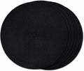 FunWheat Round Braided Placemats Set of 6 Place mats for Dining Tables Woven Heat Resistant Table Mats 15 inch (Black,6pcs)