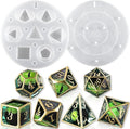 LET'S RESIN Upgraded Large DND Silicone Molds for Resin with 7 Cavities, Polyhedral Stereoscopic Game Epoxy Resin Molds for DIY Dice Making, Table Board Game