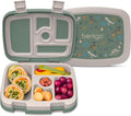 Bentgo Kids Prints Leak-Proof, 5-Compartment Bento-Style Kids Lunch Box - Ideal Portion Sizes for Ages 3-7, Durable, Drop-Proof, Dishwasher Safe, & PFAS & BPA-Free Materials (Dino Fossils)