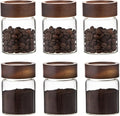 Glass Spice jars Glass Jars with Screw Lid 5 oz, Food Storage Canister for Pantry Sugar Tea Coffee Bean Seasoning Nuts Cookies (6 * 150ml(5oz))