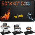 Under Grill Mats for Outdoor Grill – 60 x 40 Inch Fireproof Deck & Patio Protector, Heat Resistant BBQ Mat, Waterproof & Oil-Proof for Gas, Charcoal Grill, Smoker, Fire Pit