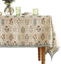 ISAENNE Designer Linen Long Rectangle Tablecloth,Western Colorful Floral Indoor Table Cloth,Wrinkle Resistant Decor Tablecloths for Dining Thanksgiving Kitchen Christmas,63"*94"-Serenity B