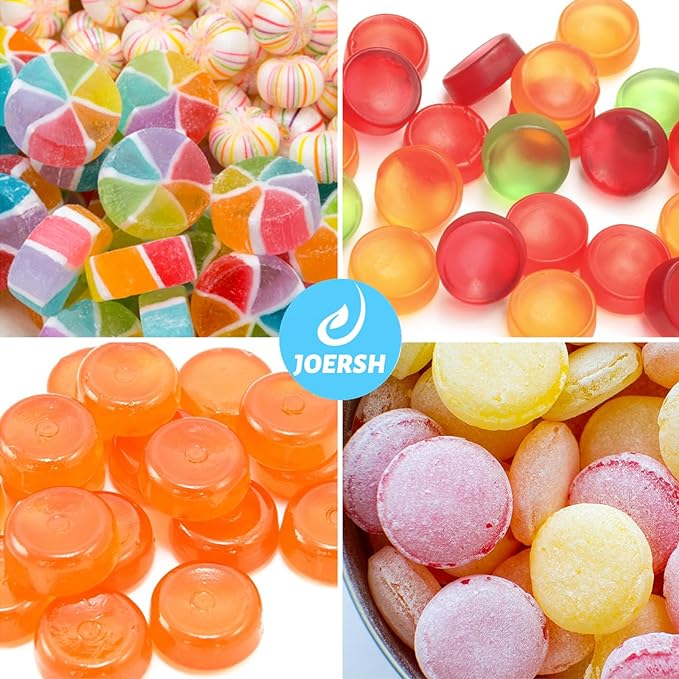 JOERSH Round Candy Molds Silicone Molds for Hard Candy, Gummy, Caramels, Chocolate, Ganache, Ice Cubes, 220 Cavity