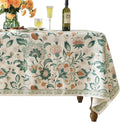 patdrea Designer French Green Small Square Table Cloth,Vintage Italian Floral Country Linen Tablecloth,Wrinkle Free Decor Cover for Kitchen,Dining,Christmas,Party,Thanksgiving,55"x55"-Tree Life