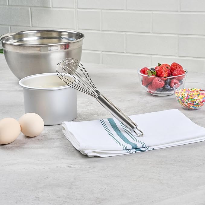 Restaurantware-German Standard 8.5 Inch French Whisk, 1 Dishwashable Kitchen Wire Whisk - Ergonomic Handle, Durable, Stainless Steel French Whip, For Blending, Stirring, Mixing Of Ingredients