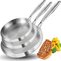 LOLYKITCH 8-10-12 Inch Tri-Ply Stainless Steel Frying Pan Set of 3,Chef's Pans,Skillets,Induction Cookware,Pots and Pans Set,Dishwasher and Oven Safe.